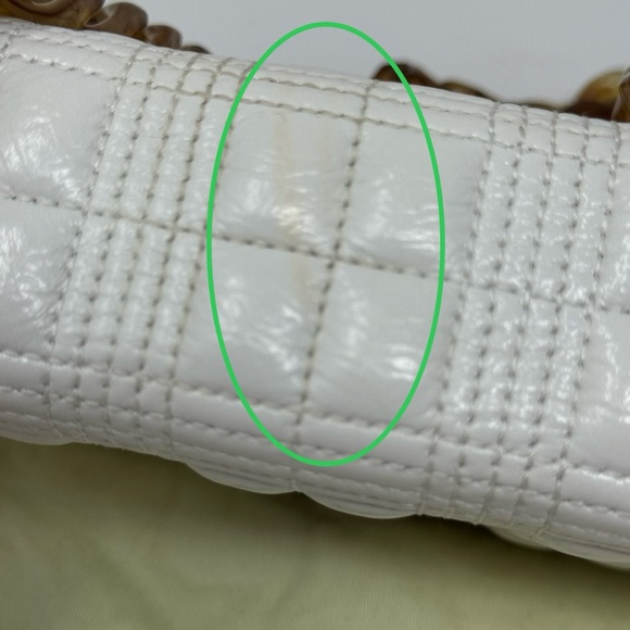 💯Authentic BURBERRY Small Lola Quilted White Leather Shoulder Bag - Picture 8 of 11